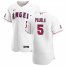 Los Angeles Angels #5 Albert Pujols Mens Nike White Home 2020 Authentic Player MLB Jersey