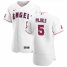 Los Angeles Angels #5 Albert Pujols Mens Nike White Home 2020 Authentic Player MLB Jersey