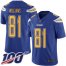 Nike Los Angeles Chargers #81 Mike Williams Electric Blue Mens Stitched NFL Limited Rush 100th Season Jersey