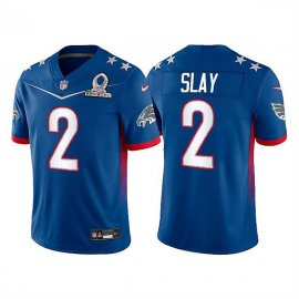 Mens Philadelphia Eagles #2 Darius Slay 2022 Royal NFC Pro Bowl Stitched Jersey