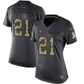 Nike Arizona Cardinals #21 Patrick Peterson Black Womens Stitched NFL Limited 2016 Salute to Service Jersey