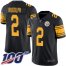 Nike Pittsburgh Steelers #2 Mason Rudolph Black Mens Stitched NFL Limited Rush 100th Season Jersey