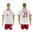 Bayern Munchen #21 Lahm White Soccer Club Jersey