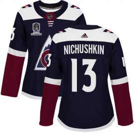 Adidas Colorado Avalanche #13 Valeri Nichushkin Navy Womens 2022 Stanley Cup Champions Alternate Authentic Stitched NHL Jersey Womens