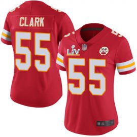 Nike Kansas City Chiefs #55 Frank Clark Red Team Color Womens Super Bowl LV Bound Stitched NFL Vapor Untouchable Limited Jersey