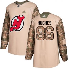 Adidas New Jersey Devils #86 Jack Hughes Camo Authentic 2017 Veterans Day Stitched NHL Jersey