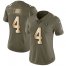 Nike Las Vegas Raiders #4 Derek Carr Olive/Gold Womens Stitched NFL Limited 2017 Salute to Service Jersey