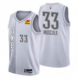 Oklahoma City Oklahoma City Thunder #33 Mike Muscala Mens Nike Gray 2021/22 Swingman NBA Jersey – City Edition Mens