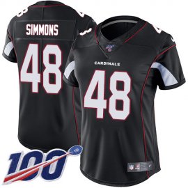 Nike Arizona Cardinals #48 Isaiah Simmons Black Alternate Womens Stitched NFL 100th Season Vapor Untouchable Limited Jersey