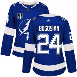 Adidas Tampa Bay Lightning #24 Zach Bogosian Blue 2022 Stanley Cup Final Patch Womens Home Authentic Stitched NHL Jersey Womens