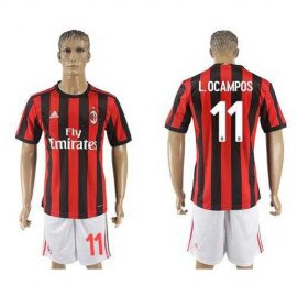 AC Milan #11 L.OCAMPOS Home Soccer Club Jersey