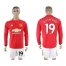 Manchester United #19 Rashford Red Home Long Sleeves Soccer Club Jersey