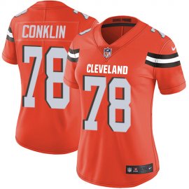 Nike Cleveland Browns #78 Jack Conklin Orange Alternate Womens Stitched NFL Vapor Untouchable Limited Jersey