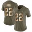 Nike Minnesota Vikings #22 Harrison Smith Olive/Gold Womens Stitched NFL Limited 2017 Salute to Service Jersey