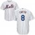 New York Mets #8 Gary Carter White(Blue Strip) Cool Base Stitched Youth MLB Jersey
