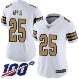 Nike New Orleans Saints #25 Eli Apple White Womens Stitched NFL Limited Rush 100th Season Jersey