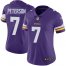 Nike Minnesota Vikings #7 Patrick Peterson Purple Team Color Womens Stitched NFL Vapor Untouchable Limited Jersey