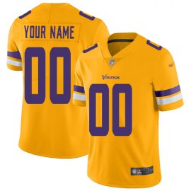 Nike Minnesota Vikings Customized Gold Mens Stitched NFL Limited Inverted Legend Jersey