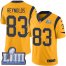 Nike Los Angeles Rams #83 Josh Reynolds Gold Super Bowl LIII Bound Mens Stitched NFL Limited Rush Jersey