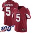 Nike Arizona Cardinals #5 Zane Gonzalez Red Team Color Mens Stitched NFL 100th Season Vapor Limited Jersey