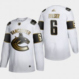 Vancouver Canucks #6 Brock Boeser Mens Adidas White Golden Edition Limited Stitched NHL Jersey