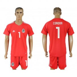 Mexico #1 CORONA Red Goalkeeper 2018 FIFA World Cup Soccer Jersey