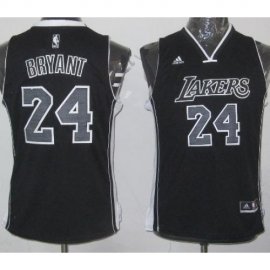Kids Los Angeles Lakers 24 Kobe Bryant Black Revolution 30 Swingman NBA Jerseys Cheap