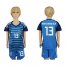 Spain #13 Arrizabalaga Blue Goalkeeper Kid Soccer Country Jersey