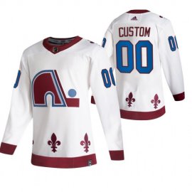 Colorado Avalanche Custom White Mens Adidas 2020-21 Alternate Authentic Player NHL Jersey