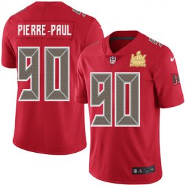Nike Tampa Bay Buccaneers #90 Jason Pierre-Paul Red Mens Super Bowl LV Champions Patch Stitched NFL Limited Rush Jersey