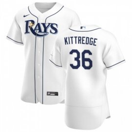 Tampa Bay Rays #36 Andrew Kittredge Mens Nike White Home 2020 Authentic Player MLB Jersey