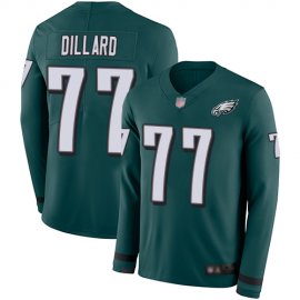 Nike Philadelphia Eagles #77 Andre Dillard Midnight Green Team Color Mens Stitched NFL Limited Therma Long Sleeve Jersey