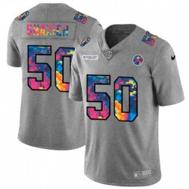 Pittsburgh Steelers #50 Ryan Shazier Mens Nike Multi-Color 2020 NFL Crucial Catch NFL Jersey Greyheather