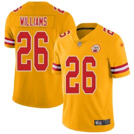 Nike Kansas City Chiefs #26 Damien Williams Gold Mens Stitched NFL Limited Inverted Legend Jersey
