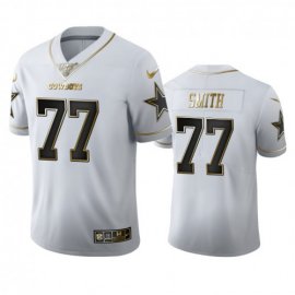 Dallas Cowboys #77 Tyron Smith Mens Nike White Golden Edition Vapor Limited NFL 100 Jersey