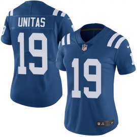 Nike Indianapolis Colts #19 Johnny Unitas Royal Blue Team Color Womens Stitched NFL Vapor Untouchable Limited Jersey