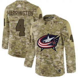 Adidas Columbus Blue Jackets #4 Scott Harrington Camo Authentic Stitched NHL Jersey