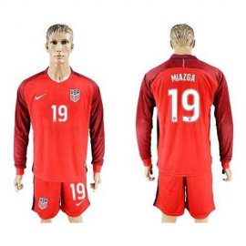 USA #19 Miazga Away Long Sleeves Soccer Country Jersey