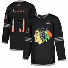 Chicago Blackhawks #19 Jonathan Toews Adidas Mens Black USA Flag Limited NHL Jersey