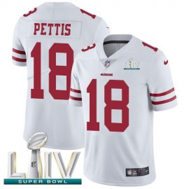 Nike San Francisco 49ers #18 Dante Pettis White Super Bowl LIV 2020 Mens Stitched NFL Vapor Untouchable Limited Jersey