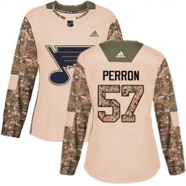 Adidas St. Louis Blues #57 David Perron Camo Authentic 2017 Veterans Day Womens Stitched NHL Jersey