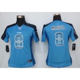 Nike Tennessee Titans #8 Marcus Mariota Light Blue Alternate Womens Stitched NFL Elite Strobe Jersey