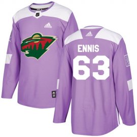 Adidas Minnesota Wild #63 Tyler Ennis Purple Authentic Fights Cancer Stitched NHL Jersey