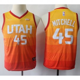Jazz #45 Donovan Mitchell Orange Youth Basketball Swingman City Edition 2019/20 Jersey