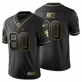 San Francisco 49ers #80 Jerry Rice Mens Nike Black Golden Limited NFL 100 Jersey