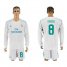 Real Madrid #8 Kroos White Home Long Sleeves Soccer Club Jersey