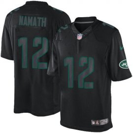 Nike New York Jets #12 Joe Namath Black Mens Stitched NFL Impact Limited Jersey