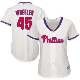 Philadelphia Phillies #45 Zack Wheeler Cream Alternate Womens Stitched MLB Jersey