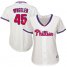 Philadelphia Phillies #45 Zack Wheeler Cream Alternate Womens Stitched MLB Jersey