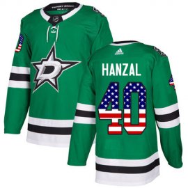 Adidas Dallas Stars #40 Martin Hanzal Green Home Authentic USA Flag Stitched NHL Jersey